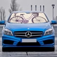 thumbnail image 2 of Awypu Bicycle Violet Purple Bike with Lavender Flowers Bouquet in Basket Retro Decorative Car Sun Shade 55.12*29.92 in, 2 of 7