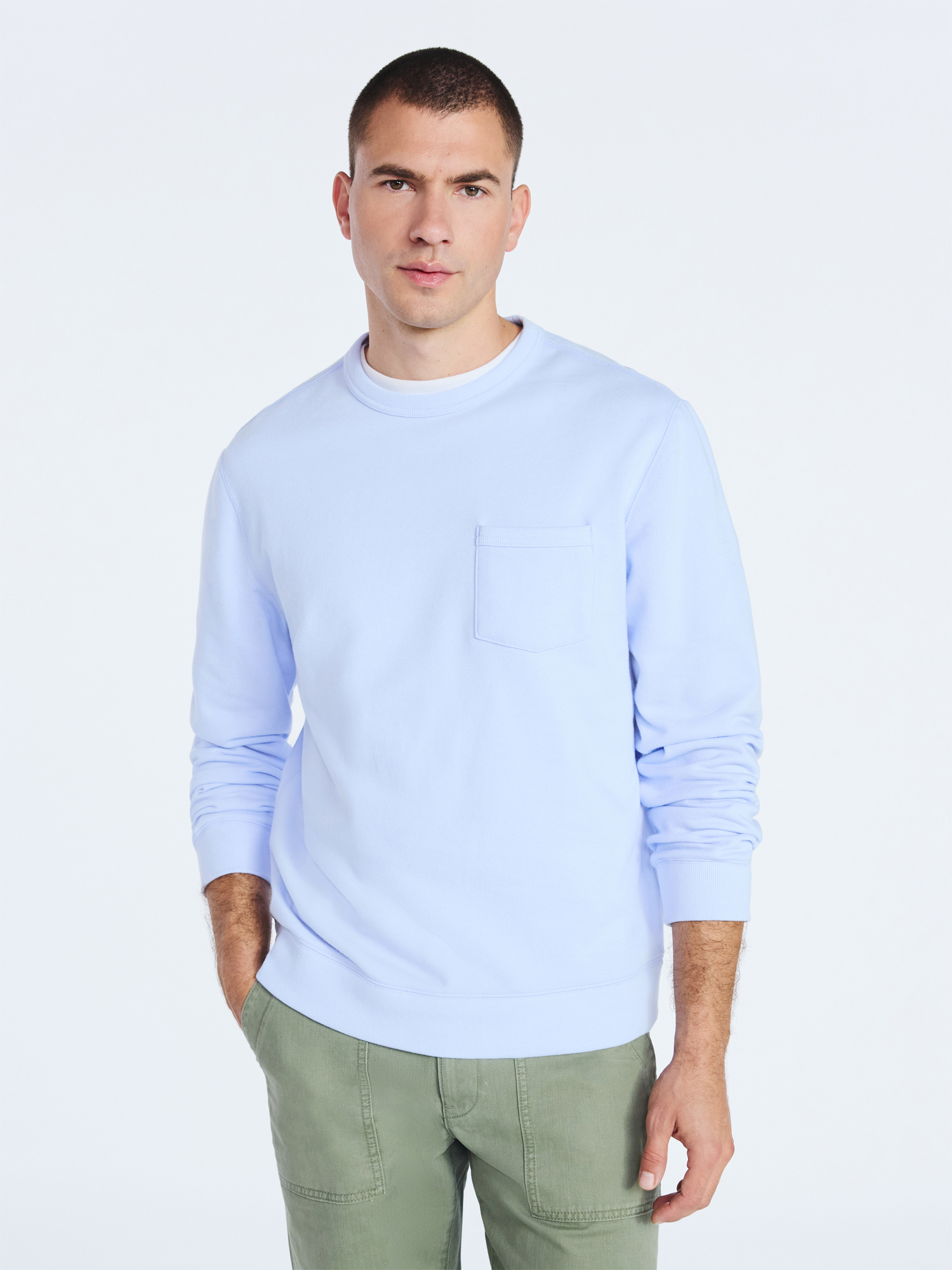 Free Assembly Men's Fleece Crewneck Sweatshirt with Long Sleeves, Sizes S-3XL
