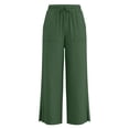 thumbnail image 6 of Lullu Girls Casual Pants Solid Color Loose Straight Pants for Kids, Sizes 4-14, 6 of 7