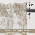 thumbnail image 4 of DriftAway Kitchen Curtain Floral Tier Linen Short Pinstripe Cafe 24 Inch Length for Living Room Bathroom Freda Farmhouse Rustic Curtains Rod Pocket 2 Panels Taupe, 4 of 8
