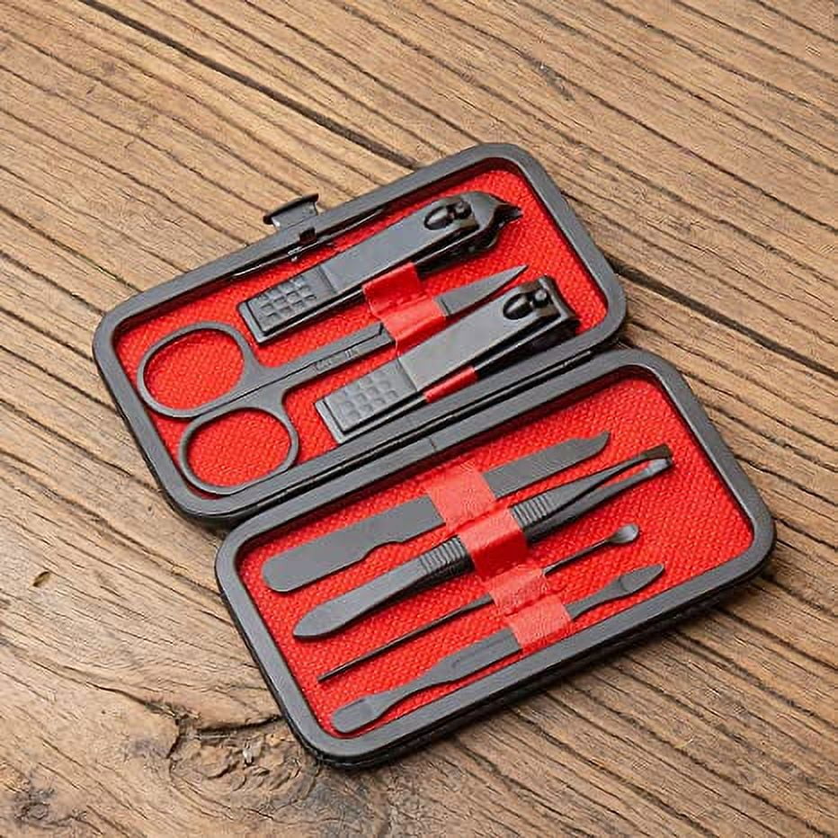 Manicure Set, 7pcs Nail Care Kit with Clippers for Professional Grooming, Pedicure and Manicure, Travel Kit for Men Women