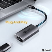 GearIT USB-C to HDMI 2.1 8K HDR Adapter, 8K@60Hz or 4K@120Hz DP Alt Mode, Type C Thunderbolt 3/4 Compatible for MacBook Pro 2020, iPad Pro 2020, Galaxy S20, and More