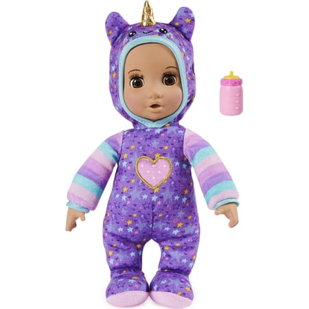 Luvzies by Luvabella, Unicorn Onesie 11-inch Cuddly Baby Doll