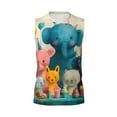 thumbnail image 6 of Lsque Cute Animal Party Print Men's Cotton Blend Sleeveless Muscle Shirts (S-3XL)- Moisture Wicking, Odor Protection, UPF 30+,Small, 6 of 8