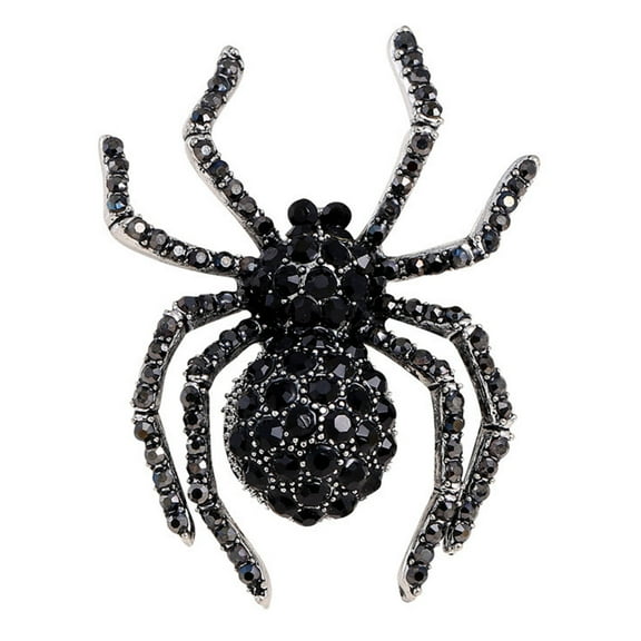 Kripyery Spider Brooch Shiny Rhinestone Decor Realistic Spider Shape Clothes Collar Decoration Anti-rust Alloy Lightweight Clothes Jewelry Lady Gift