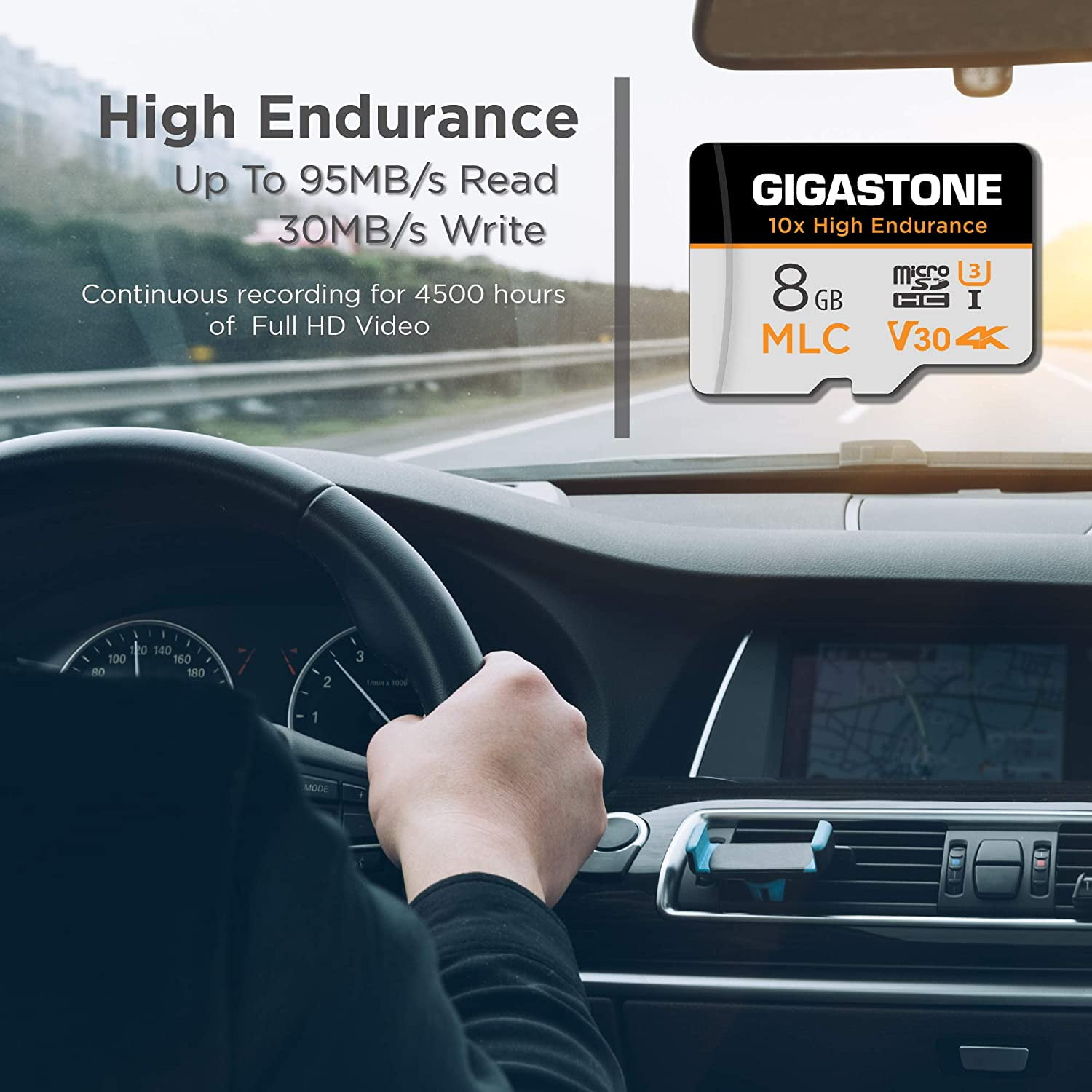 Gigastone 8GB MLC Micro SD Card, 10x High Endurance 4K Video Recording, Security Cam, Dash Cam, Surveillance Compatible 90MB/s, U3 C10