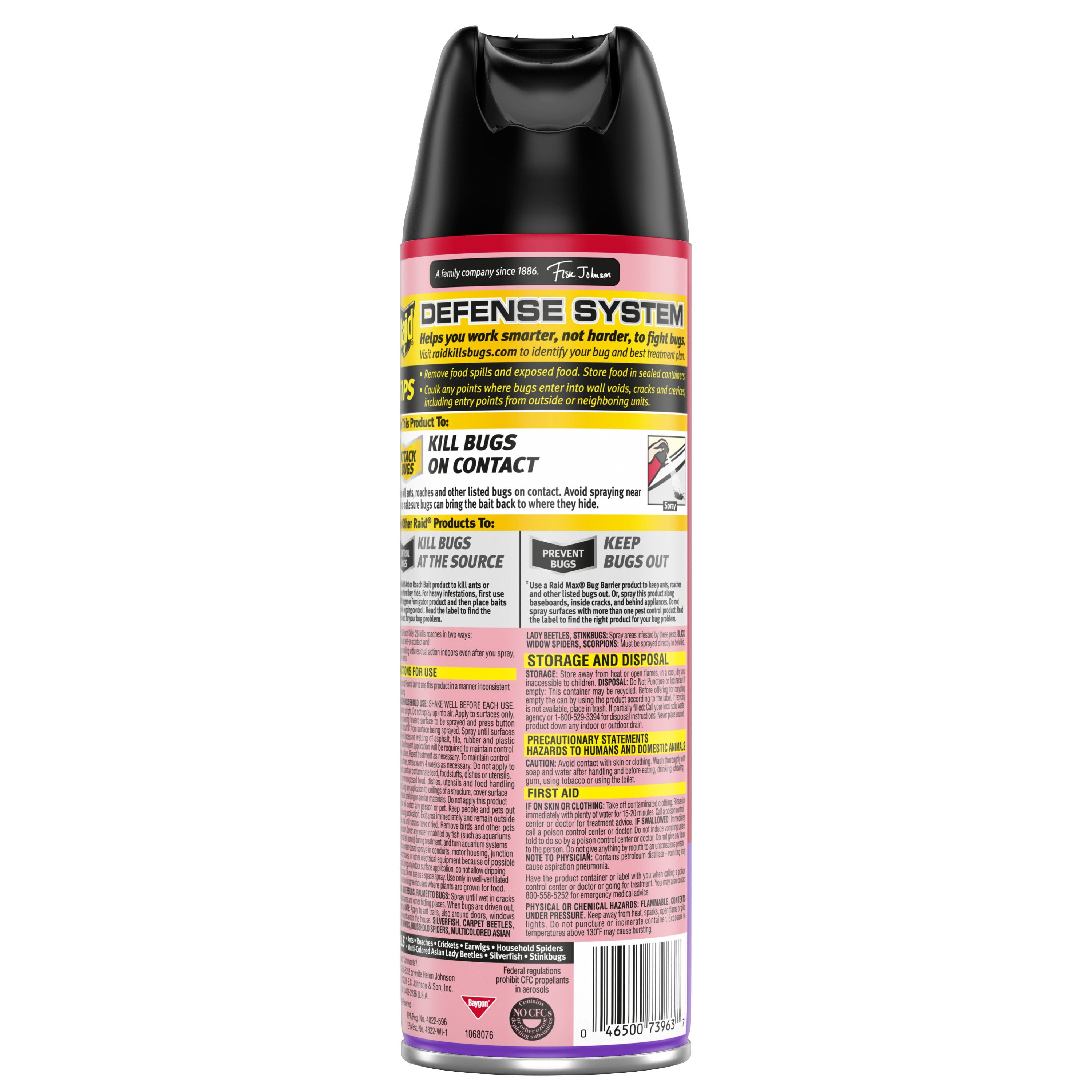 2PK Raid 17.5 OZ Aerosol Ant & Roach Killer Unscented