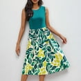 thumbnail image 6 of JTZGDY Women's Summer Tank Midi Dress with Pockets Loose Fit Casual Sleeveless A-Line Dress Crew Neck Floral T-Shirt Dress Flowy Beach Sundress Green S, 6 of 10