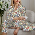 thumbnail image 6 of Fotbe Paisley Floral 5 Pattern Long Sleeve Pajama Set for Women,Sleepwear Set,2-piece Loungewear Set,Soft PJs Comfy Nightwear with Pockets -Large, 6 of 7
