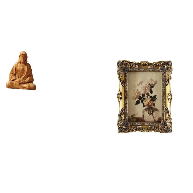 Estatua del Corazón de Jesús,Estatua del Sagrado Corazón de Jesús para decoración del hogar,Figura católica de Jesús,Marco de fotos,Marco de fotos ornamentado Marco barroco antiguo