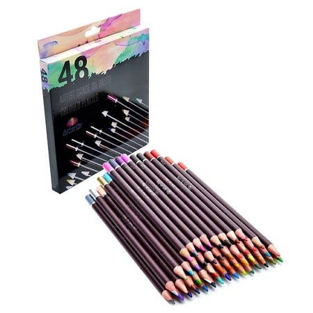 48 Professional Oil Based Colored Pencils For Artist Including Skin Tone Pencils For Coloring Drawing And