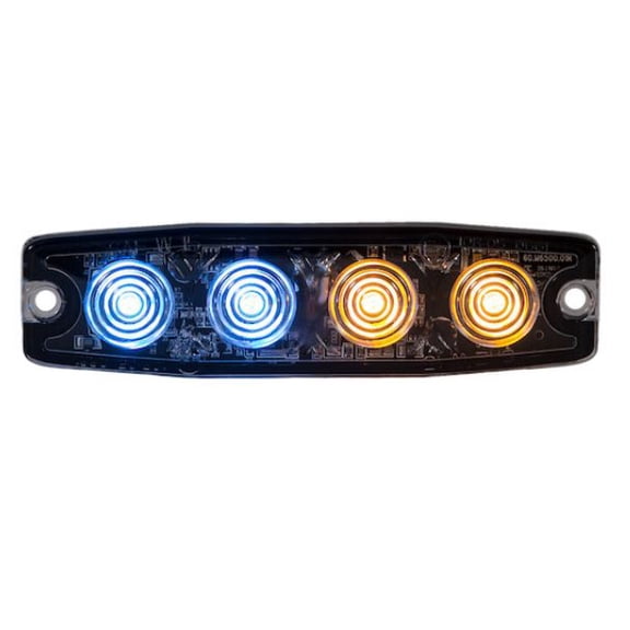 Buyers Products Strobe Light,Ultra-Thin,Amber/Blue,4.4" 8892248