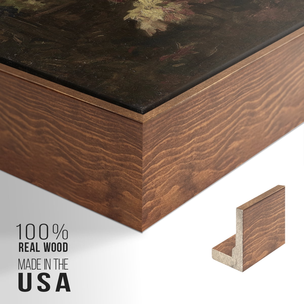 Vintage Landscape-CCCXIX By Wexford Home Framed in Walnut Wood Gallery Wrapped Canvas 25 in. x 37 in.