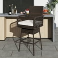 thumbnail image 3 of Topbuy 4PCS Outdoor 360�� Swivel Bar Stool Rattan Bar Height Chair with Removable Cushion, 3 of 10