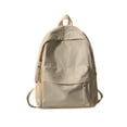 thumbnail image 3 of crativent Nylon Backpack Solid Color Large Capacity Shoulder Bag Teens Fabric Schoolbag with Zipper Backpacking Ladies White, 3 of 6