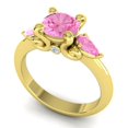 thumbnail image 2 of 2.50 Carat Beautiful Round Cut Pink Sapphire Gemstone Bridal Ring for her 18K Yellow Gold Size 6.5 by Diamond-Capitals, 2 of 8