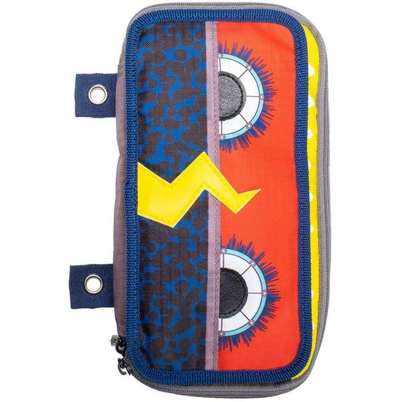 Case-it PLP-120-ME Monster Eye Zipper Pencil Case with External Organizer and Grommets, 2 x 4 x 8.3 Inches, Red,