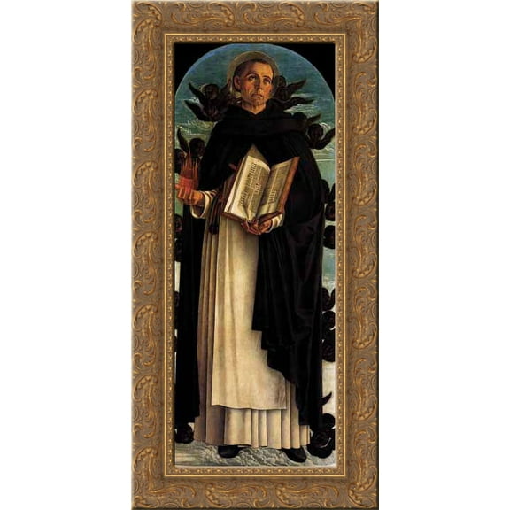 Polyptych of San Vincenzo Ferreri 15x24 Gold Ornate Wood Framed Canvas Art by Bellini, Giovanni