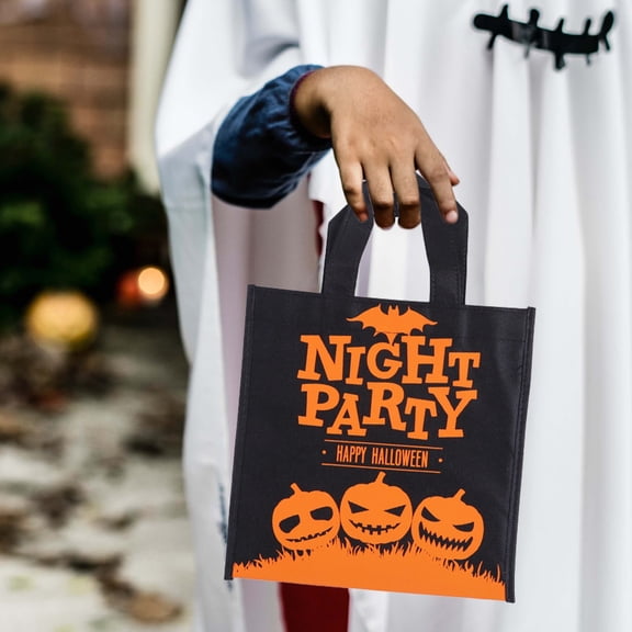 Party Photo Booth Props Halloween Tote Bag Kindergarten Gift Non Woven Bag Day Candy Bag*3Pcs,Black Party Balloon
