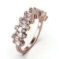thumbnail image 2 of Alternating Wave of Baguette Diamond Moissanite Wedding Ring 18K Rose Gold Over Silver, 2 of 4