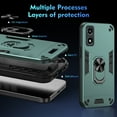 thumbnail image 4 of Phone Case for Motorola Moto G Play 4G 2024 Hybrid Case with Ring Kickstand, Heavy Duty Protection Armor Case with Comfortable Grip Support Magnetic Car Mount for Moto G Play 4G 2024 - Darkgreen, 4 of 7