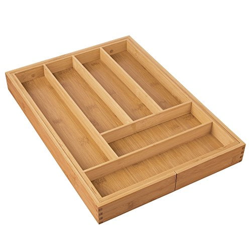 InterDesign Formbu Expandable Bamboo Cutlery Drawer Organizer with