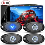 Nilight LED Rock Light Pods Underbody Wheel Well Exterior Interior Lights Waterproof for Car Truck Pickups ATV UTV SUV Motorcycle Boats, 4Pcs