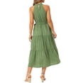 thumbnail image 3 of INSPIRE CHIC Women's Summer Leopard Print Maxi Dress Halter Neck Tiered A-Line Flowy Cocktail Dresses S Green, 3 of 5