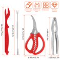 thumbnail image 2 of 17Pcs Seafood Tool Set Professional Leg Sheller Nut Cracker Set Including 4 Crab Crackers 4 Crab Forks/Picks 4 Seafood Scissors 4 Lobster Shellers for Dishwasher Safe, 2 of 8