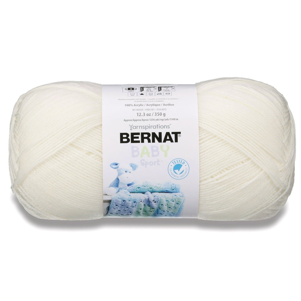 Bernat Baby Sport Yarn, Baby Ecru, 12.3oz(350g), Light, Acrylic