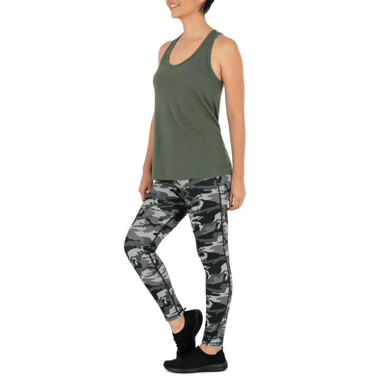 NEW♈Women's Printed Core Perf Leggings by AVIA size XL~green/black  camouflage