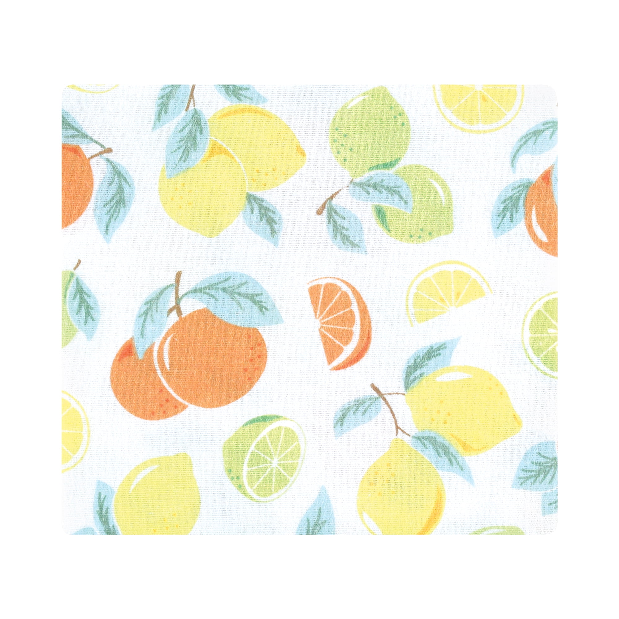 Little Treasure Hudson Baby Girls Cotton Poly Flannel Receiving Blankets Multipack, Yellow Citrus Mint, 30x30 inches