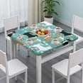 thumbnail image 3 of Chihuahua and Flower Florals Square Fitted Tablecloth with Elastic Edge,Square Table Cover,Washable Elastic Table Cover for Home Kitchen Party Decor 36"x36", 3 of 6