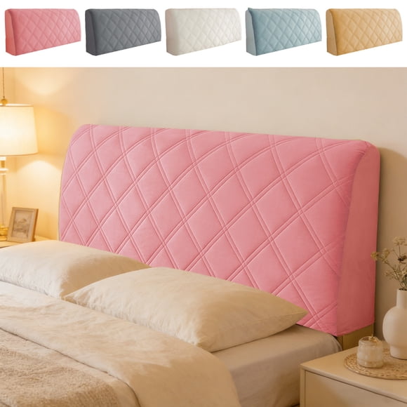 TTJ Housse de Tête de Lit Extensible Protecteur Doux Rembourré Élastique Protège-Tête de Lit avec Design à Grille Diagonale pour Tête de Lit de 71 Pouces Décoration de Chambre et Confort