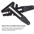 thumbnail image 3 of yeacher Elastic Guitar Strap for Electric Guitar and Bass, Premium Microfiber Leather Head, Adjustable Length up to 220cm, Black & White or Black & Brown Options, RHS-30 Model, 3 of 6