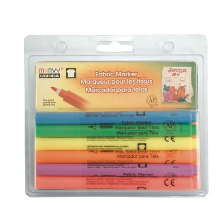 UPC: 0028617522364 | Marvy Uchida Fabric Marker Fine Set/6 Fluorescent Highlighter