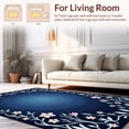 thumbnail image 2 of ODIKA 5'x7' Machine Washable Non-Slip Area Rug, Enchanted Garden Swirl Botanical Watercolor Artwork Illustration High Traffic Rug with Pad, Blue, 449777, 2 of 8