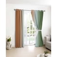 thumbnail image 3 of Sage Green Orange Ombre Blackout Curtains for Bedroom/Living Room, Thermal Insulated Kitchen Curtains, Abstract Modern Art Aesthetics Grommet Darkening Window Treatment Drapes 42"x84"x2, 3 of 8