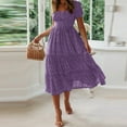 Women's Summer Dress Flare Sleeve Dress Floral Print Casual Flowy Midi