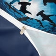 thumbnail image 4 of jejeloiu Deep Ocean Shark Bedding,Silhouette Print Duvet Cover Full For Boys,Blue Black,Navy Blue Reversible,3-Piece,1 Duvet Cover and 2 Pillowcases, 4 of 6