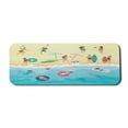 thumbnail image 1 of Graphic Beach Computer Mouse Pad, Colorful Summer Vacation Cartoon with People Having Fun at Coast and in Sea, Rectangle Non-Slip Rubber Mousepad Large, 31" x 12", Multicolor, by Ambesonne, 1 of 2