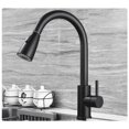 thumbnail image 1 of Kitchen Faucet, 360° Rotatable Kitchen Mixer with Pull-Out Spray, 3 Spray Modes Sink Mixer, Stainless Steel, Black, 1 of 5