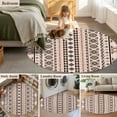 thumbnail image 5 of Round Rug 4Ft Washable Non-Slip, Red Black Boho Circle Area Rugs for Living Room Bedroom, Vintage Ethnic Tribe Abstract Art Indoor Floor Mats Carpet Runner for Home Decor Aesthetic, 5 of 8