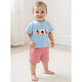 thumbnail image 3 of BemeyourBBs Boy Back to School Outfits Short Sleeve T-Shirts Plaid Shorts, 3 of 9