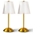 thumbnail image 1 of Bell + Howell Aurora Table Lamp Small Cordless Touch LED Rechargeable Lamp for Bedside Desk Nightstand Gold Base - pack of 2, 1 of 6
