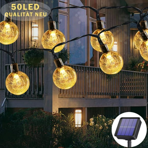 Solar String Lights Outdoor 50 LED 23m Globe String Lights,Waterproof 8 Modes Solar Patio Lights for Garden, Patio, Gazebo, Yard, Outdoors (Warm White)