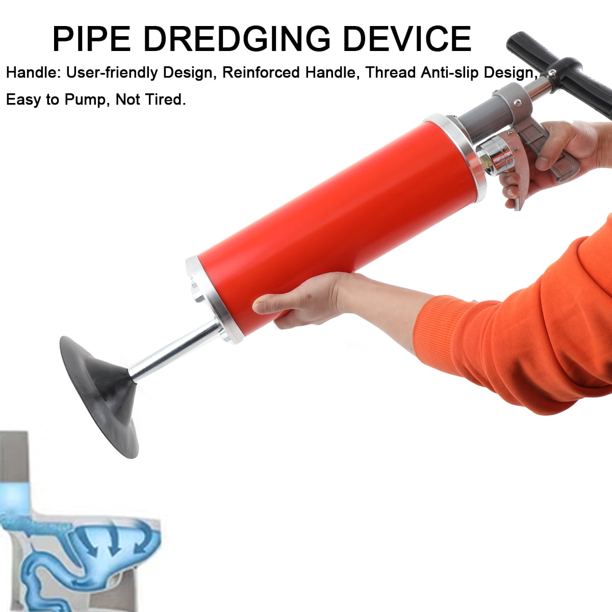 TABODD Air Pressure Pipe Clean Pipe Cleaning Water Ram Drain Cleaner