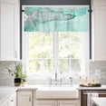thumbnail image 2 of Aqua Marble Valances for Windows Farmhouse Kitchen Curtains Valances Rod Pocket Valance Curtains for Kitchen Windows Modern Abstract Waves Silvery Farmhouse Window Valances for Bathroom 42"x12", 2 of 6