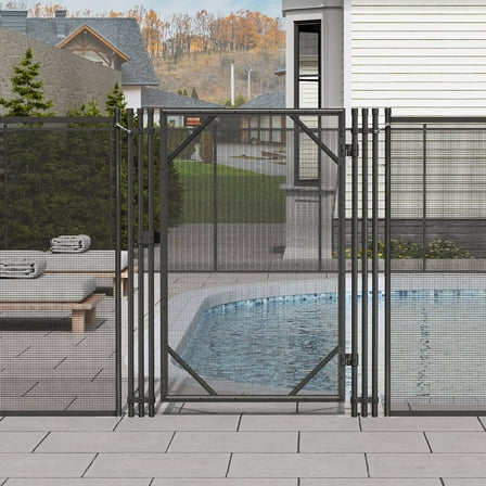 4' x 2.5' Removable Pool Safety Gate - Mesh Fence Barrier for Childproofing Inground Pools