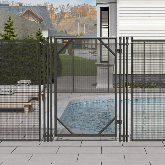 4' x 2.5' Removable Pool Safety Gate - Mesh Fence Barrier for Childproofing Inground Pools